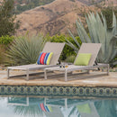 Outdoor Patio Chaise Lounge With 5 Reclining Positions