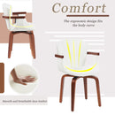 Mid Century Modern Bentwood Swivel Dining Chairs (Set of 2) - White / Walnut