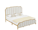 King Size Bed Frame,Upholstered Platform Bed & High headboard with Wood Slat Support,No Box Spring Needed,Easy Assembly, Velvet White