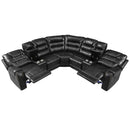 Manual Reclining Sectional Sofa Set, L Shaped Symmetrical Motion Sofa Corner Couch Sets With Storage Boxes, 4 Cup Holders And LED Light Strip For Living Room