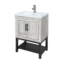 Modern Freestanding Bathroom Vanity With Ceramic Sink, Hot And Cold Faucet, Storage Cabinet & Open Shelf
