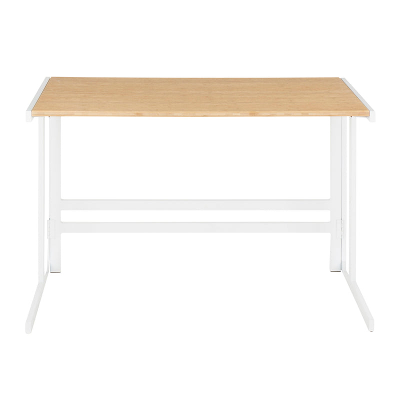 Roman - Industrial Office Desk - White / Natural