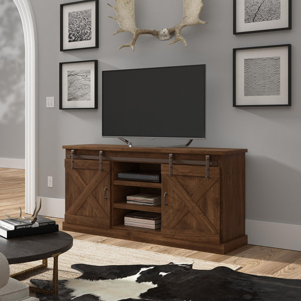 Farmhouse - TV Stand Console - Aged Whiskey