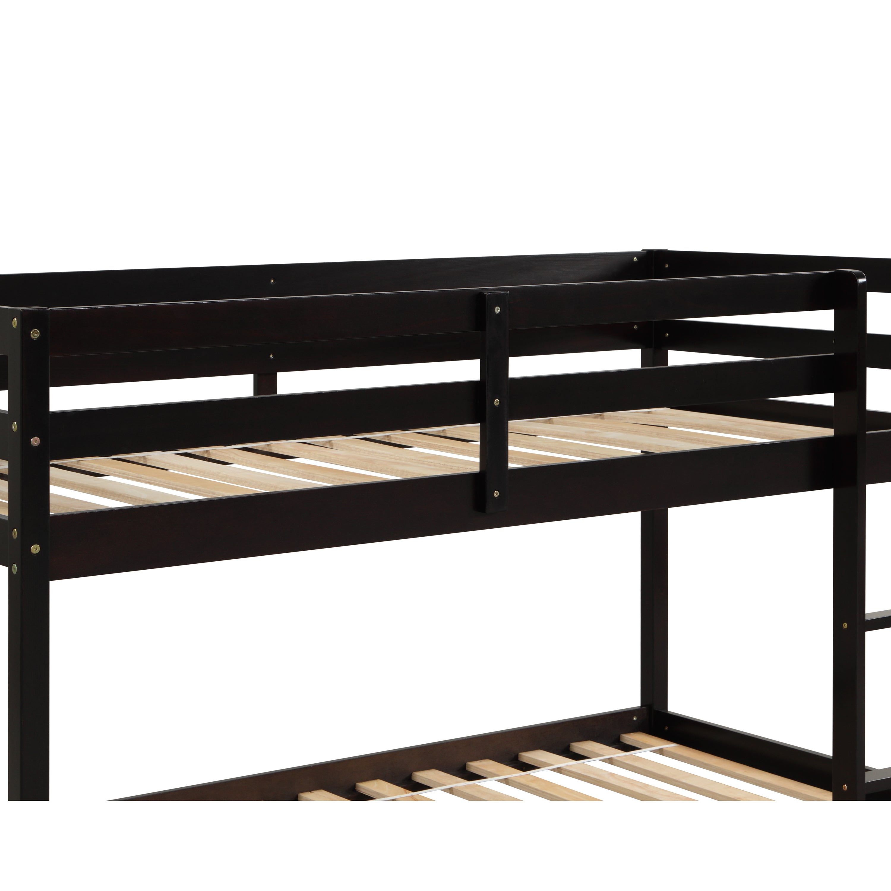 Twin over Twin Floor Bunk Bed,Espresso - Atlantic Fine Furniture Melbourne FL