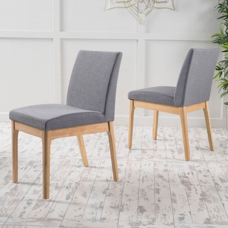 Contemporary Dining Chair SetWith Upholstered Fabric