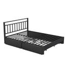 Queen Size Storage Platform Bed with 4 Drawers, Black