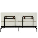 Modern Loveseat Sofa 2 Seater With USB Ports, Cylindrical Armrests