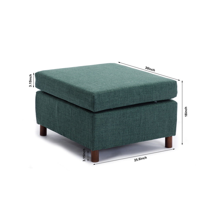 4 Seat Module Sectional Sofa Couch With 2 Ottoman For Living Room, Seat Cushion And Back Cushion Non-Removable And Non-Washable