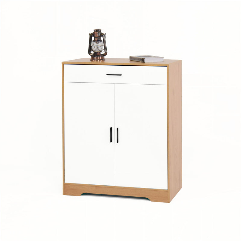 Freestanding Wooden Shoe Cabinet, 4 Tier Organizer With Drawer
