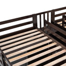 Double Twin Loft Beds with Wardrobes and Staircase, Espresso