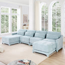Stylish Sofa With Ottoman And Lumbar Pillows, Ergonomic Design