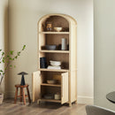 Modern 3 Shelf Open Arched Bookcase Cabinet