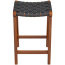James - Mid-Century Modern Genuine Leather Counter Stool