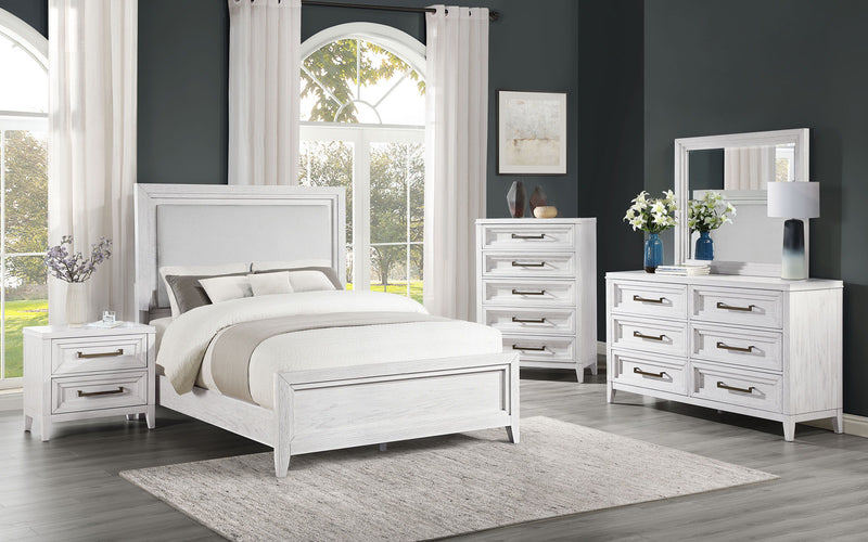 Marielle - 6-Drawer Bedroom Dresser - Distressed White