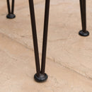 Outdoor Barstool With Angled Metal Legs - Brown