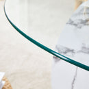 Contemporary Artistic Double Layer Coffee Table,Tempered Glass Top