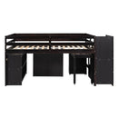 Loft Bed With Retractable Writing Desk And 3 Drawers With Storage Stairs And Shelves