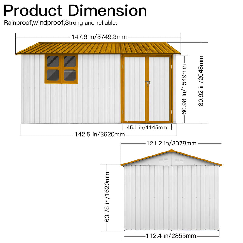 10'x12' Garden Sheds Outdoor Storage Sheds With Window