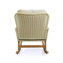 Contemporary Minimalist Wicker Rocking Chair With Soft Polyester Cushions