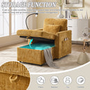 Multifunctional Chenille Recliner Sofa With Storage And Phone Bracket