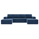 Modular U Shaped Sectional With Ottomans, Luxury Cloud Floor Couch With Deep Seat Fully Compressed Upholstered Sofa