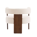 Modern Upholstered Accent Arm Chair With Barrel Back Design