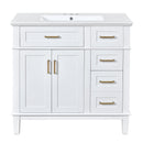 Modern Bathroom Vanity With Ceramic Sink, Soft Close Storage Cabinet