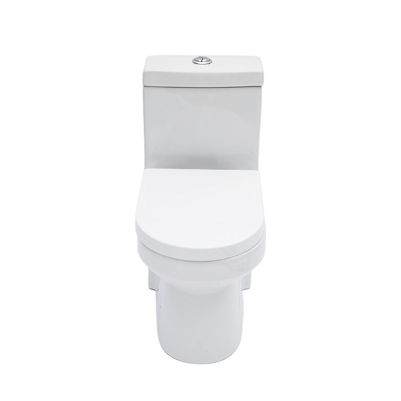1 Piece Toilet For Bathroom, Dual Flush 1.1 / 1.6 Gpf, Soft Closing Seat - White