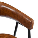 Counter Stools (Set of 2), Upholstered Counter Stools With Iron Frame, Backrest, Footrest, Arm Counter Stools For Home Bar, Kitchen Counter - Brown