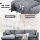 Modern Cloud Sectional Sofa L Shaped Luxury Couch Set With 2 Free Pillows 4 Seat With Oversized Chaise