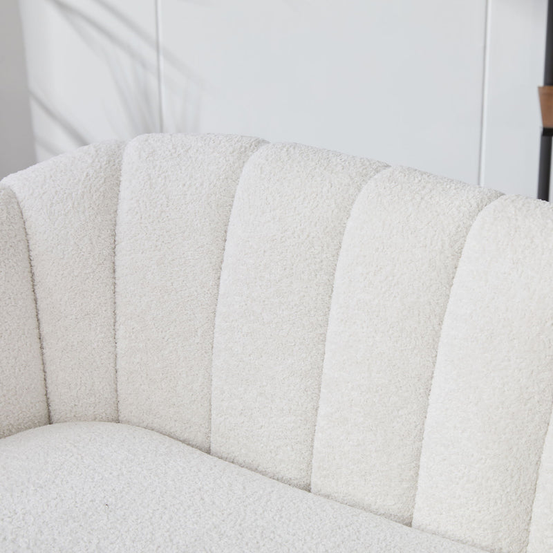 Glam Mini Loveseat, Accent Couch - Ivory