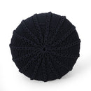 Bordeaux - Knitted Cotton Round Pouf Ottoman And Floor Cushion