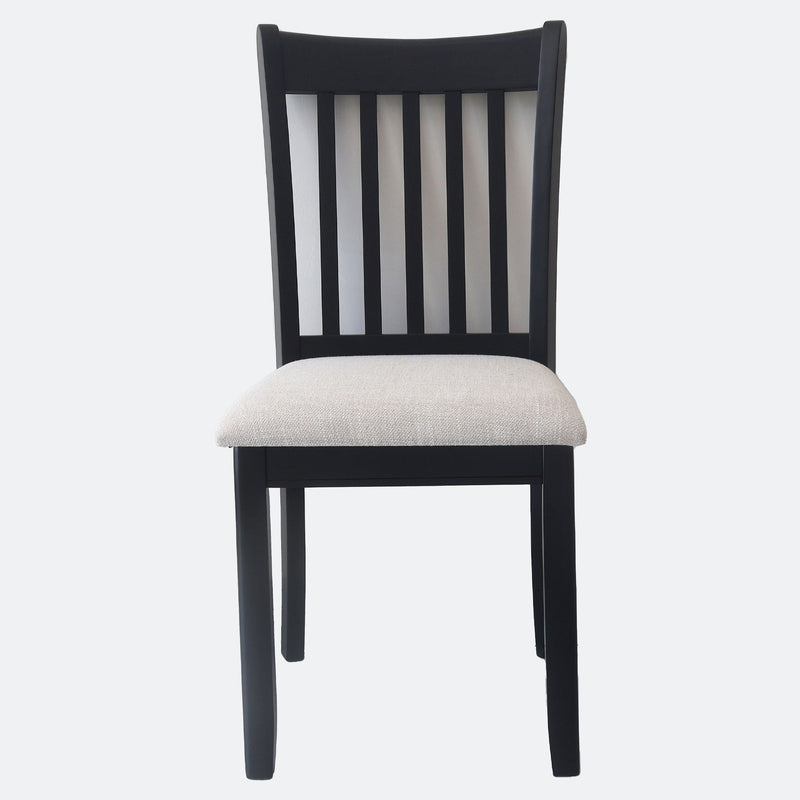 Modern Dining Chair, Wooden Back, Cushion Seats (Set of 2)