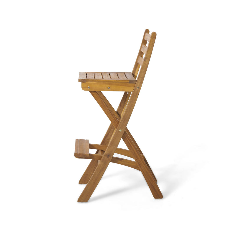 Outdoor Acacia Wood Folding Patio Barstool