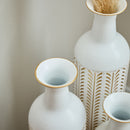 Floor Metal Vase Modern Style Decoration Home Metal Vase 3 Piece Set Gorgeous Home Decoration Large Glazed Metal Vase - Gold / White