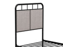 Twin Size Linen Upholstered Platform Metal Bed Frame with  fabric Headboard and Footboard