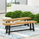 Cloud - Outdoor Bench With Acacia Wood Frame And Slat Panel Design