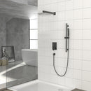 Wall Mounted Shower System With Adjustable Slide Bar And Rough In Valve - Matte Black