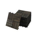 Acacia Wood Interlocking Deck Tiles Checker Pattern For Outdoor Flooring