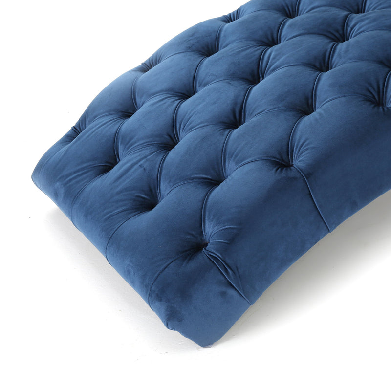 Elegant Tufted Chaise Lounge With Curved Design
