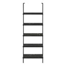 Bookshelf, Bookcase, Etagere, Ladder, 5 Tier, For Office, Marble Look Contemporary & Modern