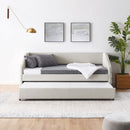 Elegant Daybed With Trundle Upholstered Tufted Sofa Bed