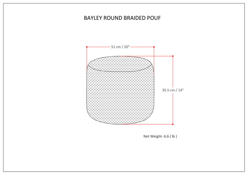 Bayley - Round Braided Pouf