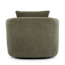 360° Swivel Barrel Sofa Chair With Throw Pillow, Chenille Upholstered Accent Chair