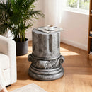 Outdoor End Table, Round Side Table For Patio And Garden - Antique Grey