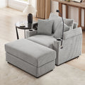 Modern Style Loveseat Sofa Sectional Sofa Couch With Storage Space, A Movable Ottoman, Two USB Ports, Two Cup Holders, A Phone Holder For Living Room