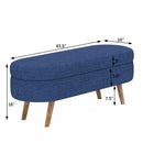 Ottoman Oval Storage Bench With Rubber Wood Legs
