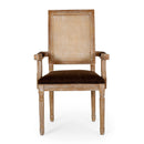 Elegant French Country Style Dining Chair With Cane Backrest