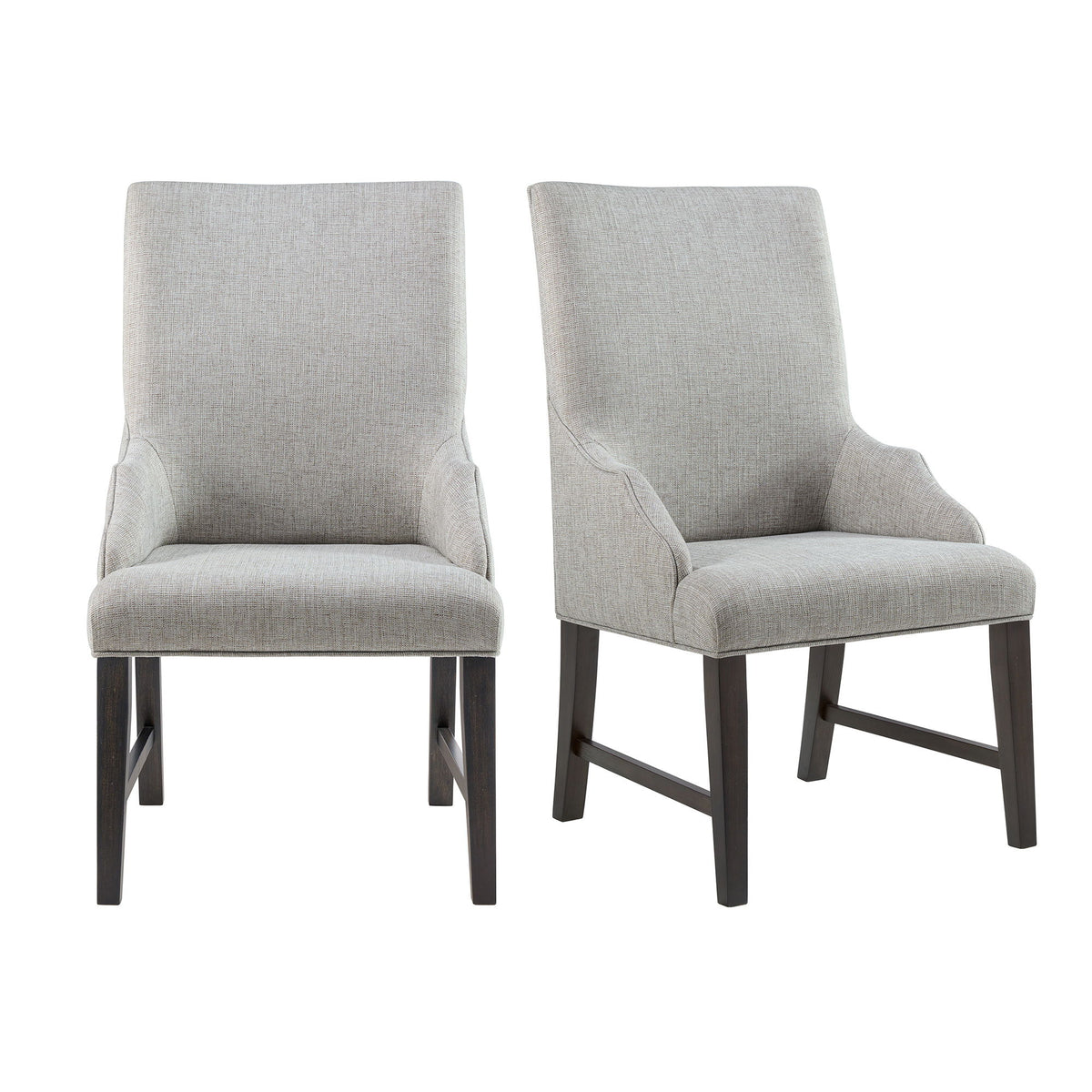Montrose Fabric Dining Host Chair (Set of 2) in Espresso / Light Gray by Elements International