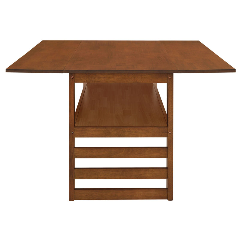 5 Piece Extendable Wood Square Dining Table Set With 2 Drop Leaves
